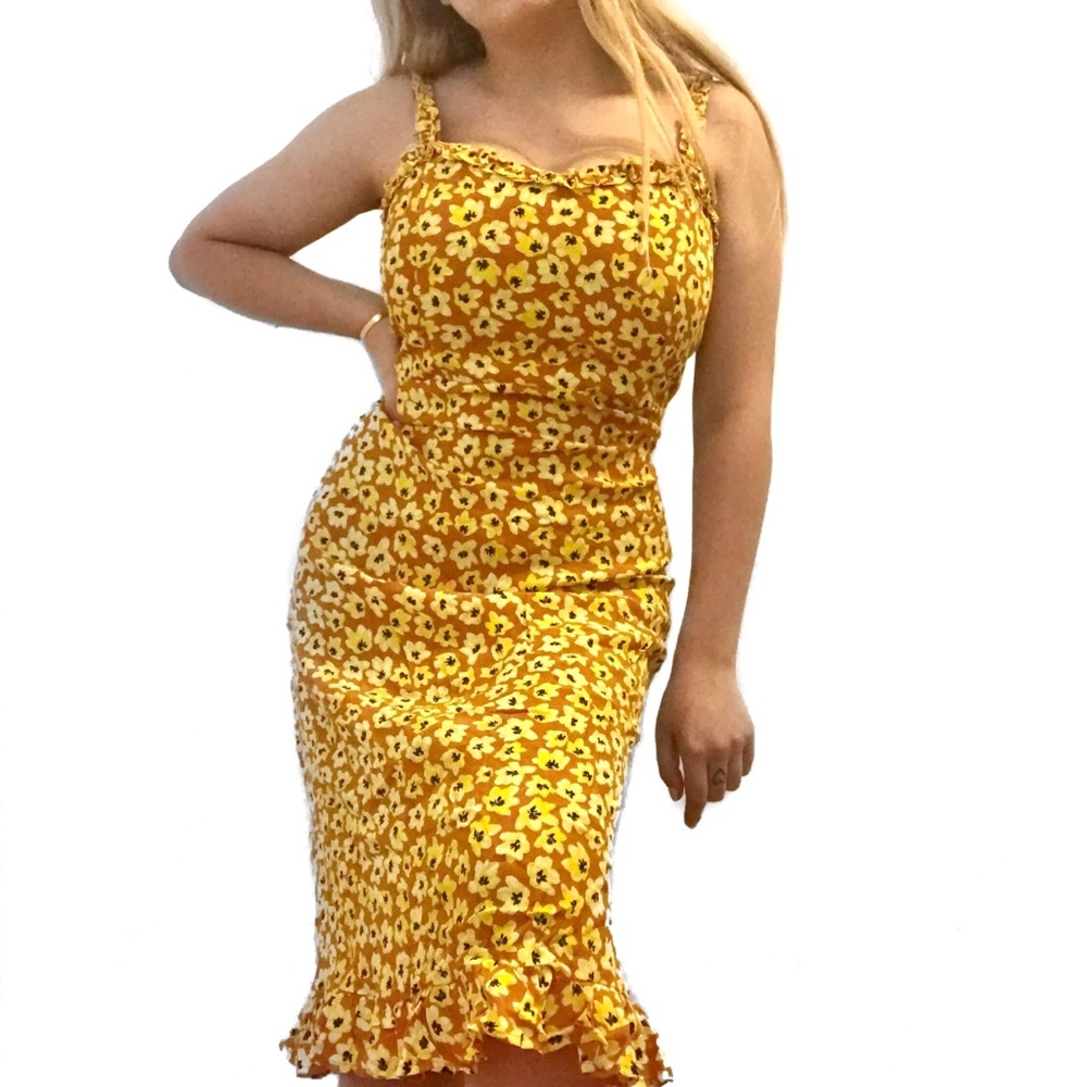 Faithfull the Brand Yellow Neomi Maxi Dress